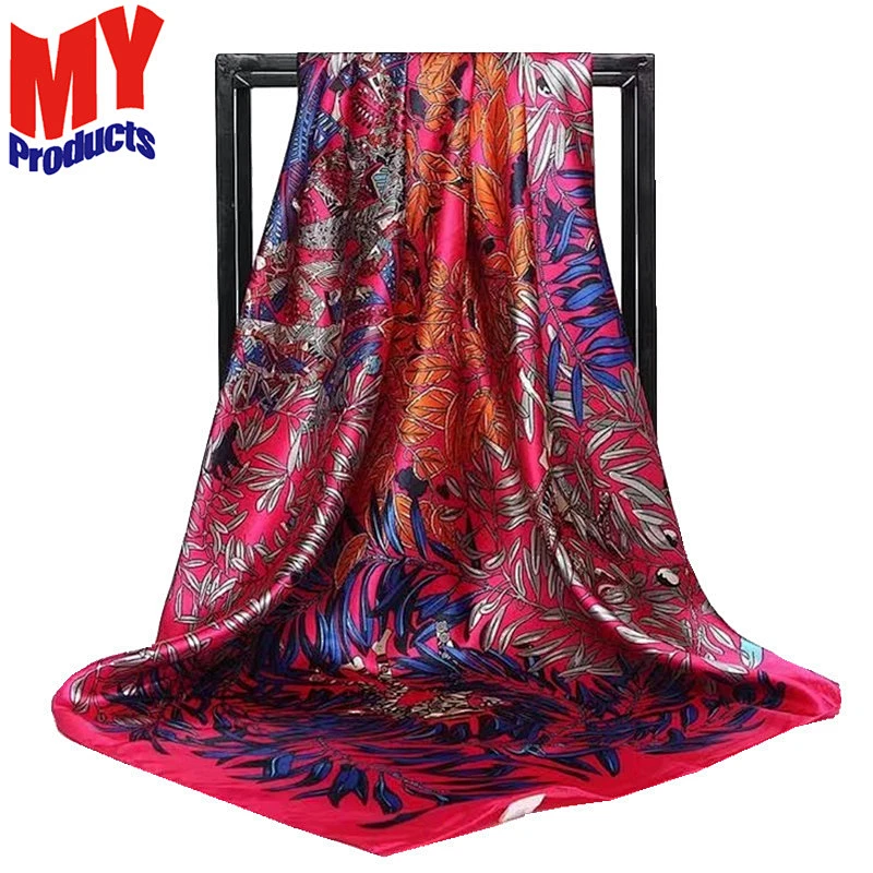 Custom design printed muslim square scarves women square scarf 90cm
