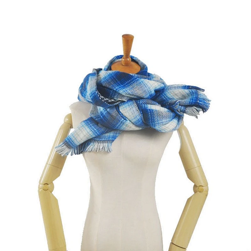New autumn and winter check scarf versatile tassel jacquard shawl