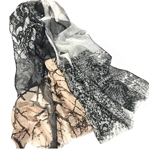 New design fashion splice printing multi-element sunscreen shawl scarf
