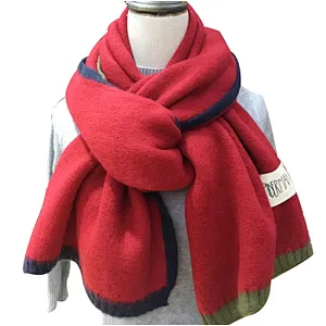 Korean version female winter thickening warm knitted color matching scarf