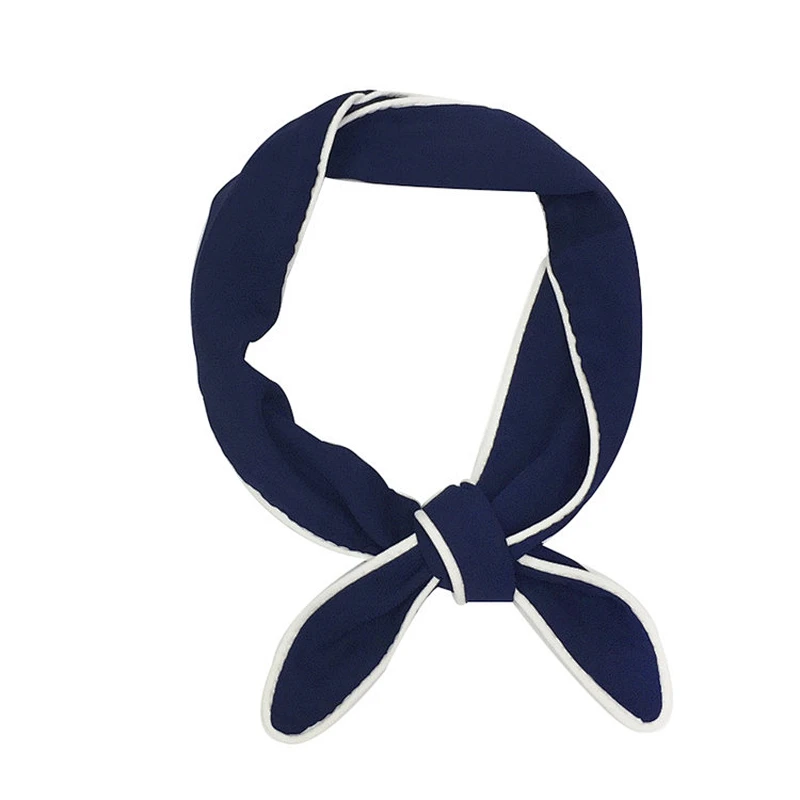 2019 New design ladies neckerchief chiffon printing small neck tie scarf