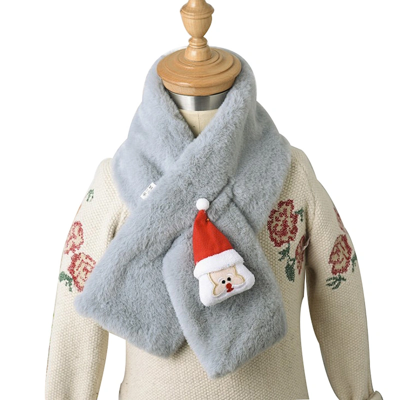 Autumn and winter children's scarf christmas Santa Claus creative cartoon pattern warm scarf