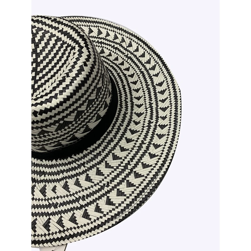New Style Black And White Geometric Patterns Straw Hat Fashion Beach Hat