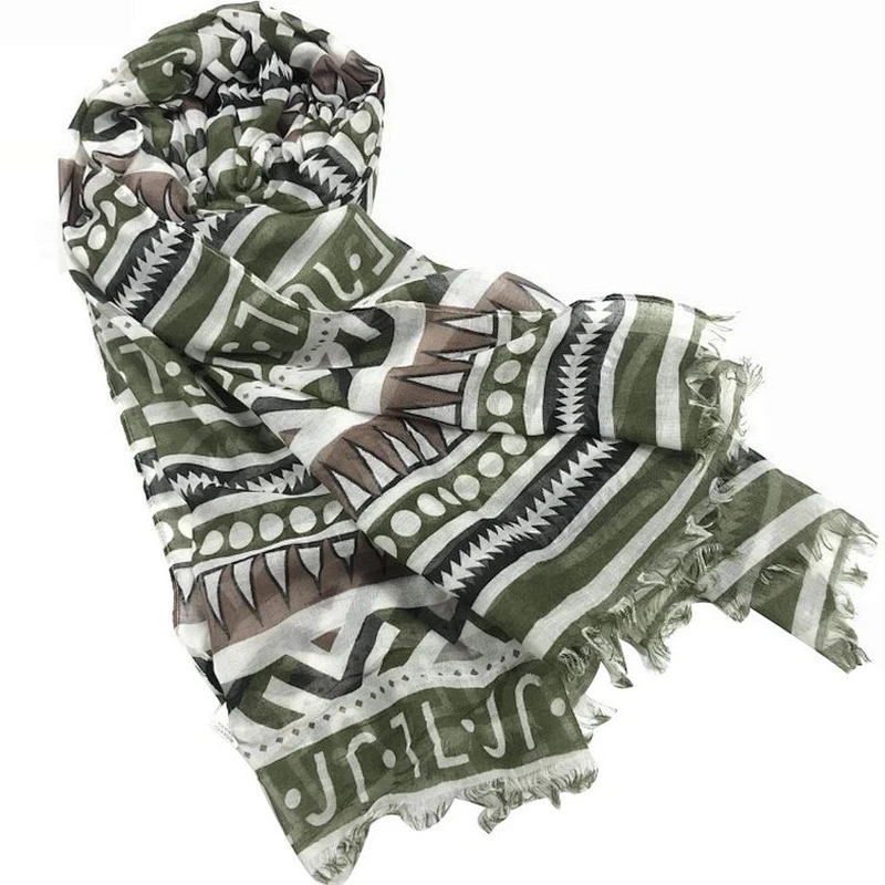 Geometric pattern of wave point  silk  scarf