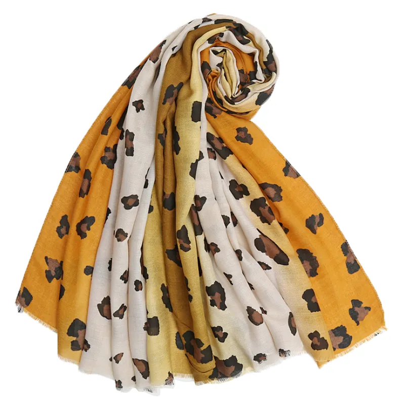 Unique woman's leopard print spring and autumn shawl folk style scarf