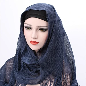 2018 Latest Design Dubai Ladies Plain Scarf Muslim Hijab