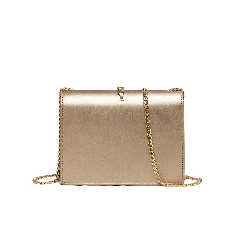 Latest Real Leather Long Chain Strap Handbag Women Sling Shoulder Bag