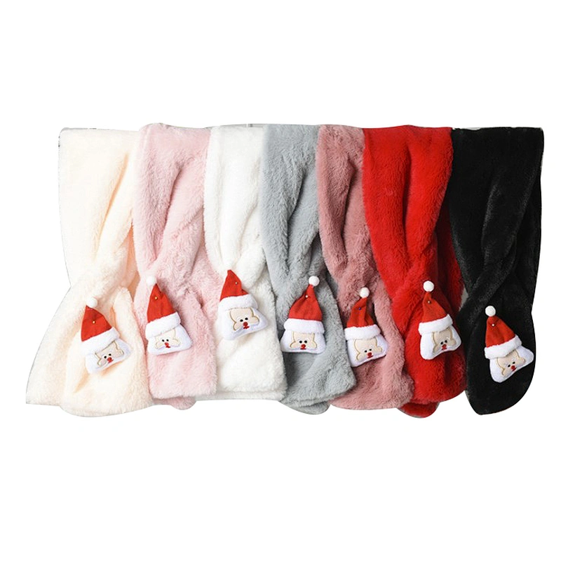 Autumn and winter children's scarf christmas Santa Claus creative cartoon pattern warm scarf
