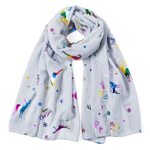 New autumn and winter Christmas deer bronzed printed scarf with Christmas tree bronzed scarf