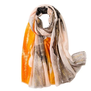 Custom fashion graffiti color sunscreen beach towel ladies scarf shawl