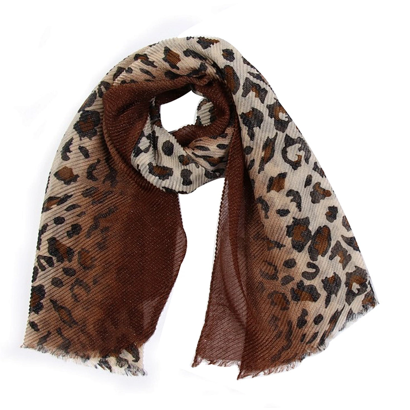 Autumn and winter new fashion  leopard silk print shawl warm scarf
