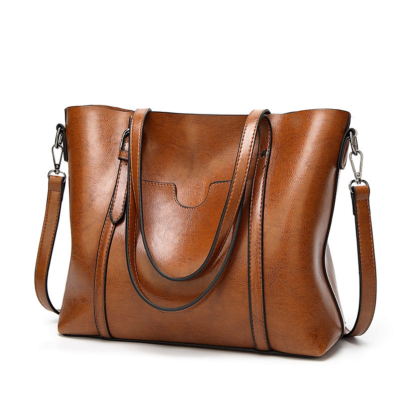 China Manufacturer Litchi Texture PU Leather Handbag Ladies Bag