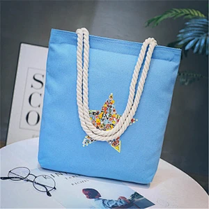 Custom Printed Ladies Shoulder Bag Canvas Woman Tote Handbags