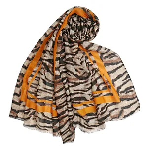 New style fashion striped printed scarf spring and summer cotton and linen sunscreen scarf