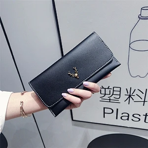 Promotional Waterproof Long Card Wallet PU Leather Girls Tote Wallet