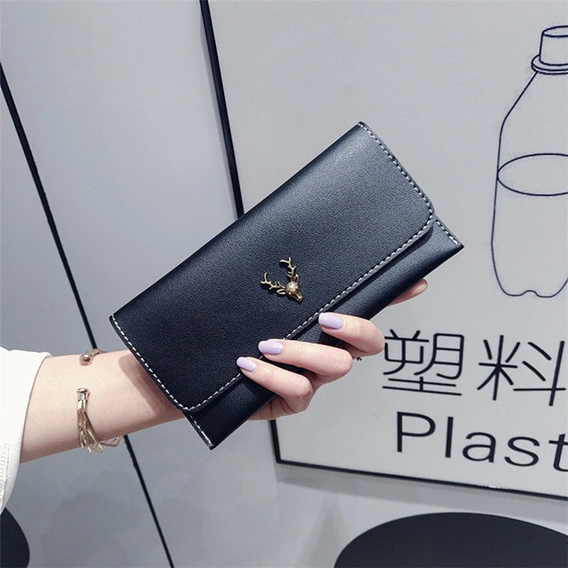 Promotional Waterproof Long Card Wallet PU Leather Girls Tote Wallet