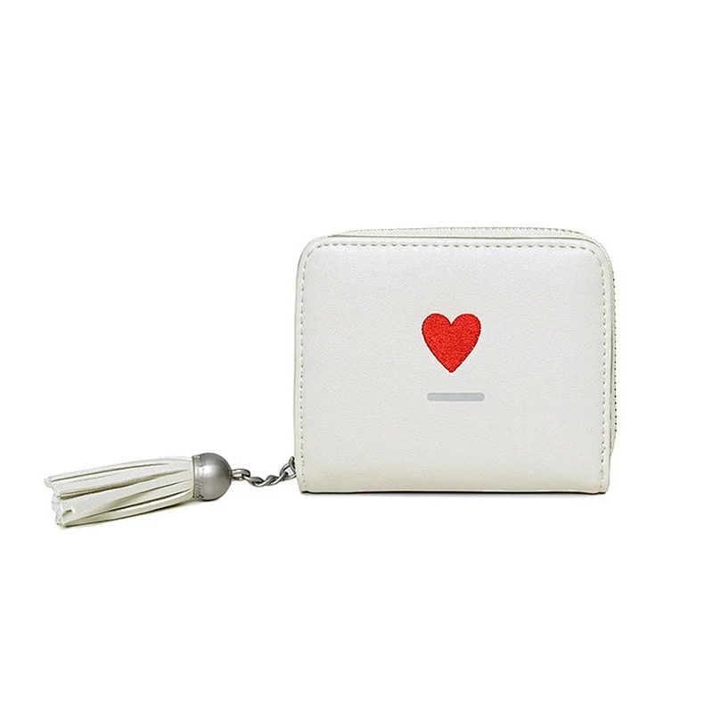 Factory direct sale fashion girls wallets and purses simple zipper tassel mini pu bag wallet for women