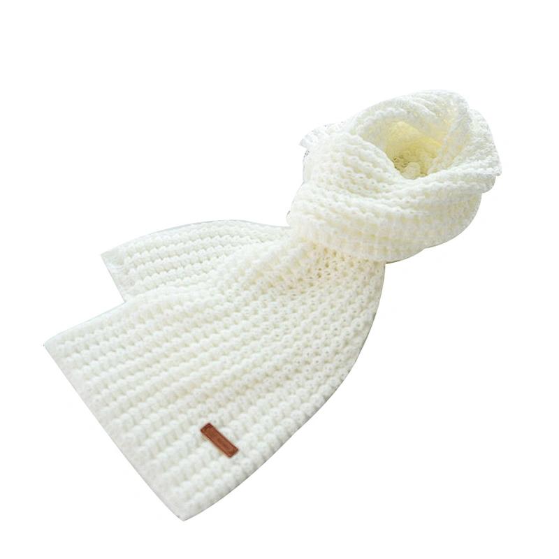 Fashion custom design winter warm scarves solid color acrylic knitted scarf