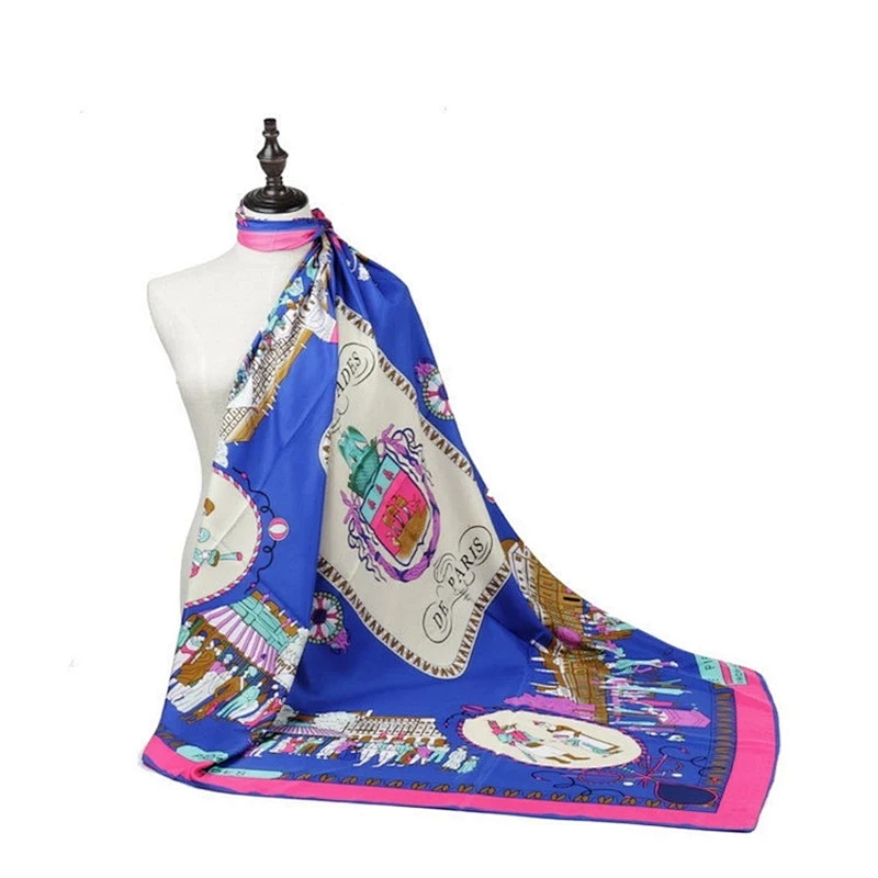 Infinity Scarf Custom Print 100% Pure Silk Shawl Scarf