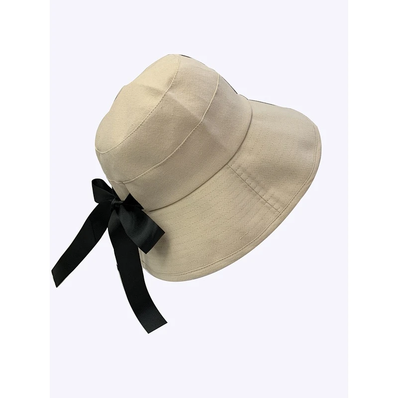 England Style Lady's Bucket Hat Adjustable Bow Tie Strap Hat