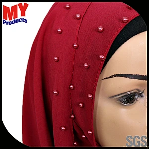 2018 New Design Fashion Pasmina Scarf Pashmina Pearl Chiffon Scarf Young Girls Scarf