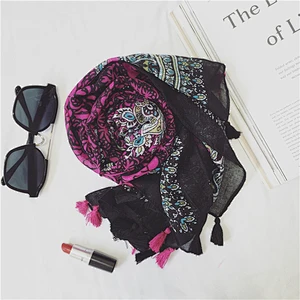 Large Silk Scarf With Chain Pattern Egyptian Cotton Scarves Wool Silk Reversible Scarf