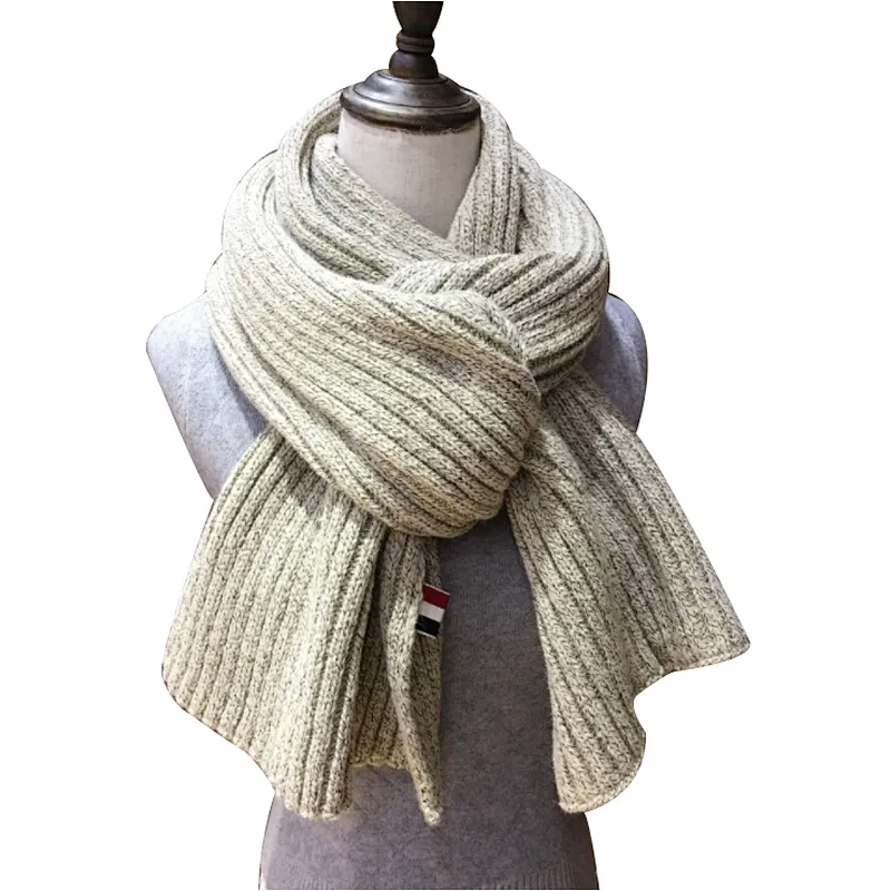 Thickened winter knitted wool scarf warm long neck scarf