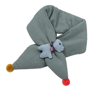 Autumn and winter children cartoon giraffe scarf pure color cotton warm fashion scarves
