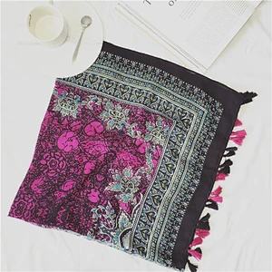 Large Silk Scarf With Chain Pattern Egyptian Cotton Scarves Wool Silk Reversible Scarf