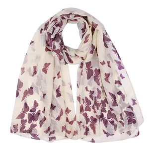 Artistic style butterfly print fashion scarf for women