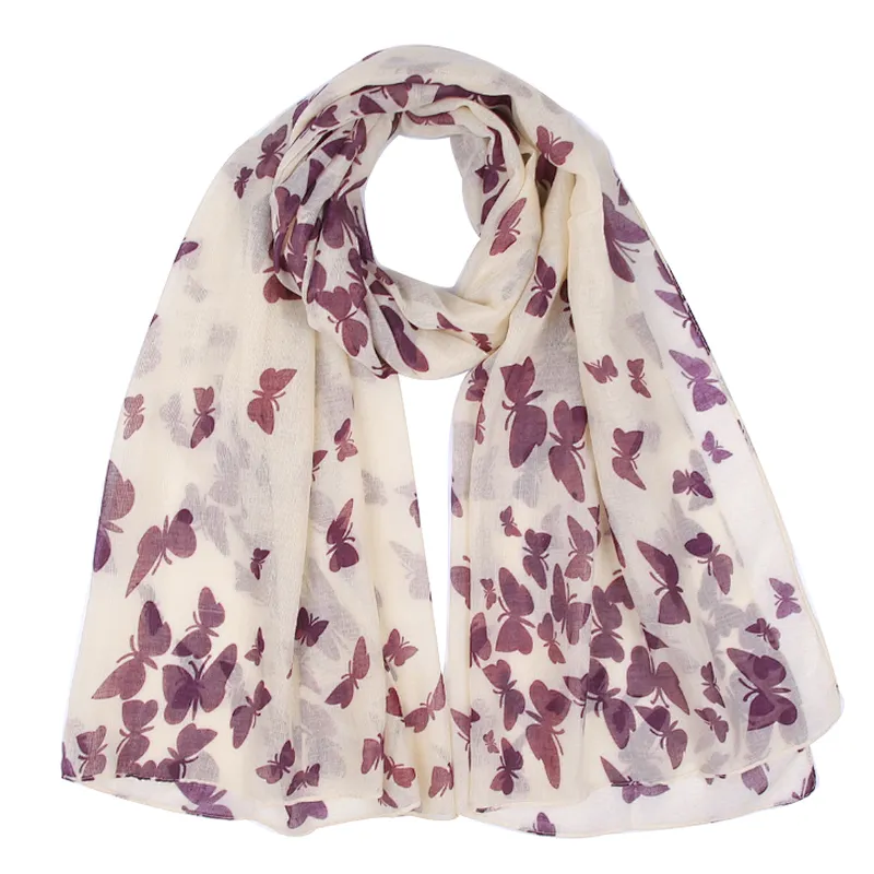 Artistic style butterfly print fashion scarf for women