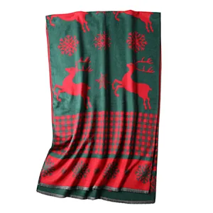 Cute Christmas wool scarf female thickened autumn and winter warm versatile neck scarf