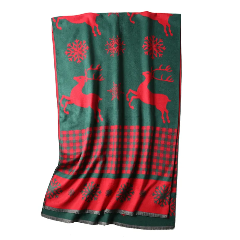 Cute Christmas wool scarf female thickened autumn and winter warm versatile neck scarf
