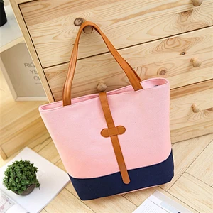 Fashionable lady shoulder bag canvas beach tote bag