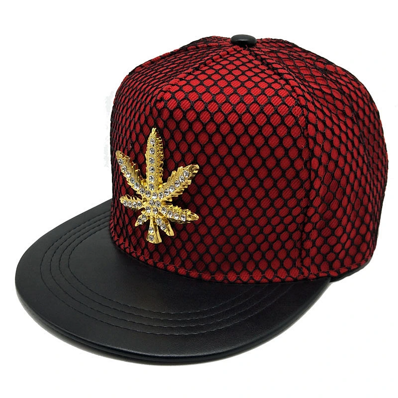 Custom logo snapback cap crystal worn denim adult women leaves canada hat