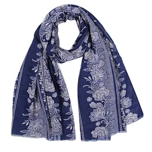 New fashion twill floral print oversized scarf for woman