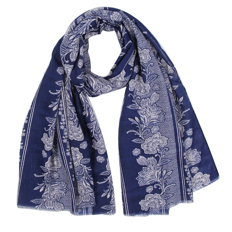 New fashion twill floral print oversized scarf for woman