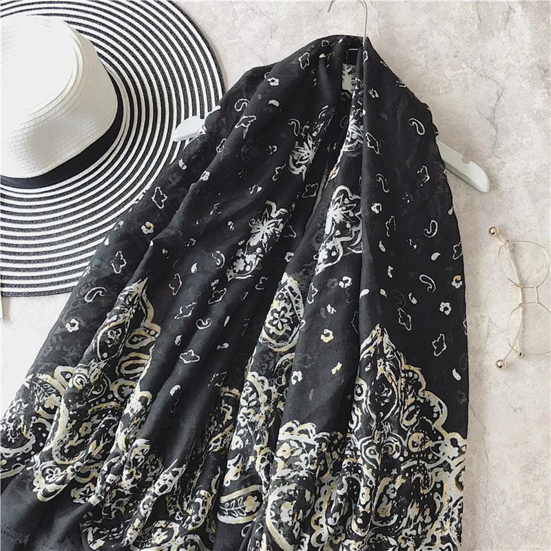 Muslim embroidery scarf pashmina shawls 45% silk 55% pashmina wolf embroidery designs mens crinkle scarf
