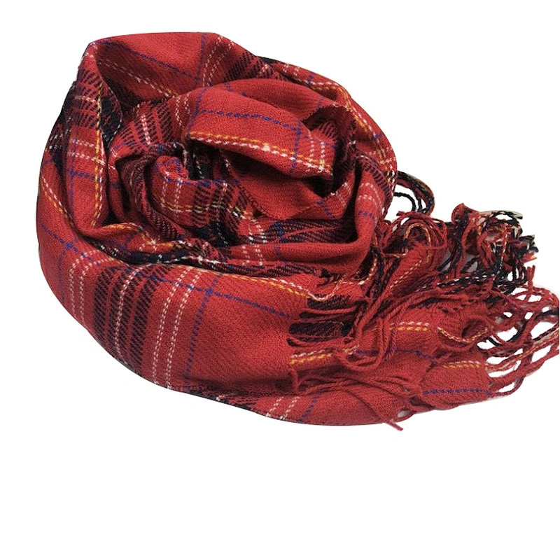Christmas autumn and winter check shawl Scottish classic versatile tassel warm thickened scarf