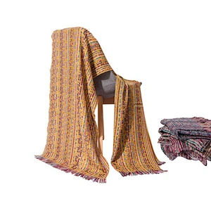Autumn and winter new style ethnic colorful lady tassel scarf