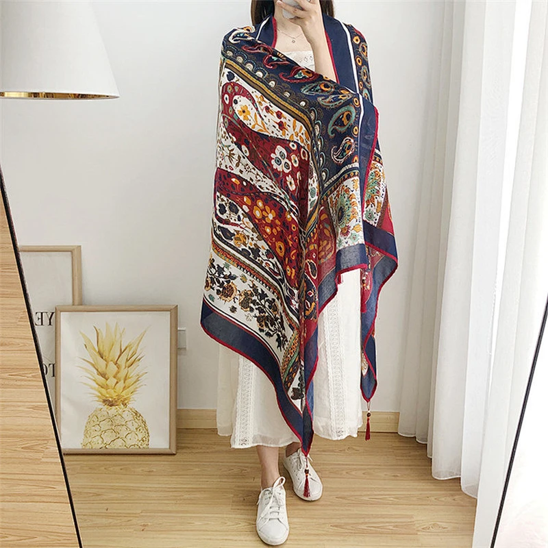 Good quality ladies scarves shawls digital printing personalized beach towel scarf