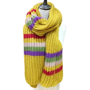 New style rainbow scarf thickened student warm scarf