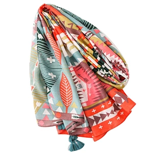 Spring and summer new Korean version color geometric diamond colorful shawl scarf