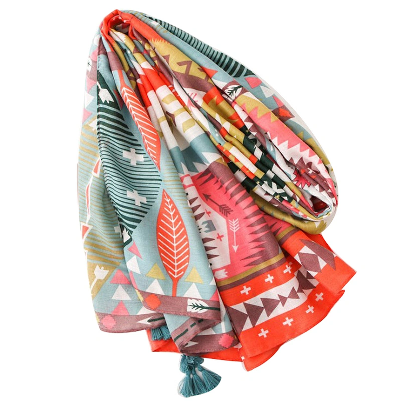 Spring and summer new Korean version color geometric diamond colorful shawl scarf
