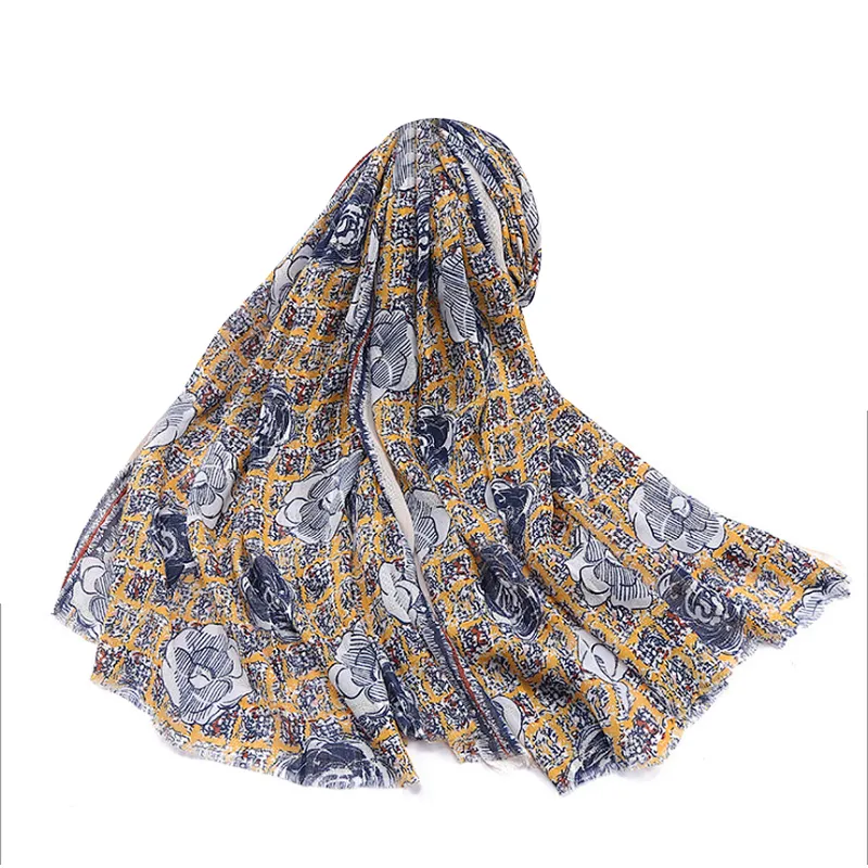 New national style handmade scarf spring and summer cotton and linen silk scarves beach towel women scarf