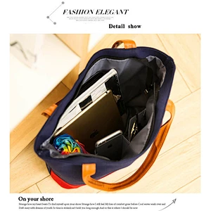 Fashionable lady shoulder bag canvas beach tote bag