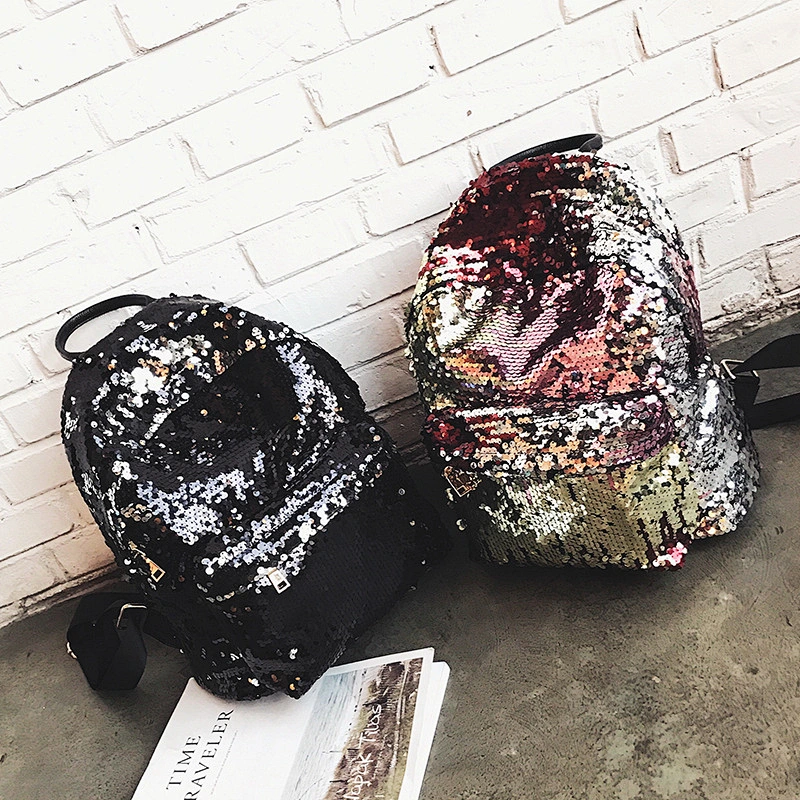 Wholesale Stylish Shining Sequin Backpack For Young Ladies