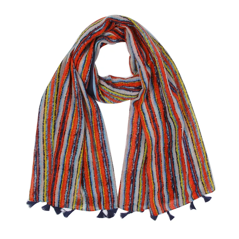 New fashion vertical stripe twill shawl  scarf for woman