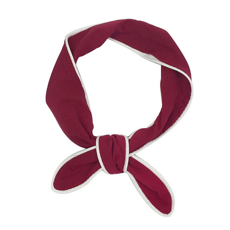 2019 New design ladies neckerchief chiffon printing small neck tie scarf