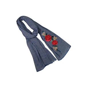 New style scarf with rose embroidery woman's scarf